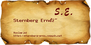 Sternberg Ernő névjegykártya